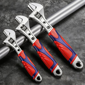 8/10/12 Inch Adjustable Wrench Wide Jaw Universal Spanner Multi-function Plumbing Pipe Tool Bathroom  Motorcycle Repair Tool