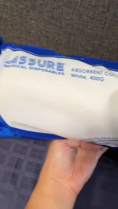 ASSURE Absorbent White Cotton Roll (400 grams per roll)