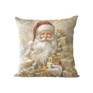 VIKAMA Christmas Pillow Cover Soft & Skin‑Friendly Golden Xmas Tree Ornament Snow Scene Cushion Case for Sofa Office Home Decor