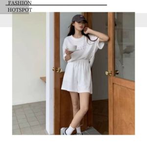 LHSunday เสื้อยืดสีพาสเทล+กางเกงขาสั้น 2 ชิ้น, ชุดเซ็ท ด้วย คอกลม-เสื้อยืดคอกลม 5 สีคุมโทนสุดๆ ราคาดี ละมุนหนักมาก สบาย 💸