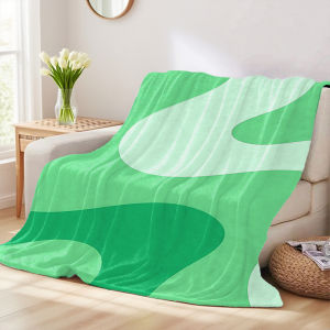 Beast Kingdom | Green Fluid Flannel Blanket Ultra-Fine Fiber All Season Luxurious Fluffy Blanket Suitable For Beds Or Sofas