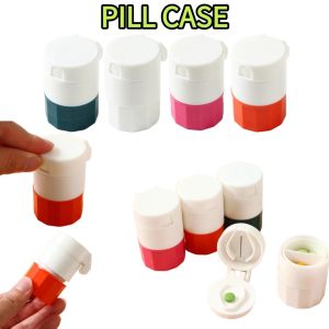 简素净 | 4 Layer Pill Cutter Medicine Splitter Box Storage Pill Crusher Powder Tablet Grinder Portable Case Organizer for Daily Travel