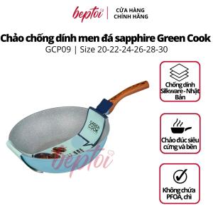 Chảo chống dính đáy từ chảo đúc men đá xanh sapphire Green Cook GCP09-IH công nghệ Hàn Quốc