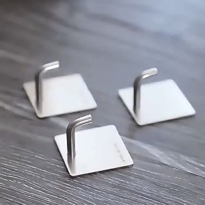 10/20Pcs Stainless Steel Heavy Duty Wall Hooks Waterproof Seamless Adhesive Hooks for Wall Towel Clothes Hanger Holder Storage Hooks Door Hooks Strong Self-Adhesive Hooks Kitchen Bathroom Hanger Wall Hooks