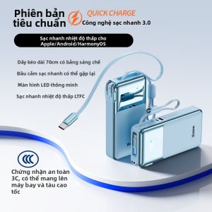 YOUZHE | Pin Sạc Dự Phòng Năng Lượng Lớn 20000mAh với Cắm AC và Dây Cáp Thu Nhỏ