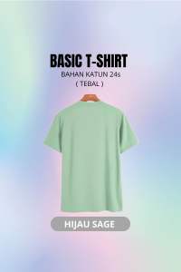 Kaos Polos Tangan Pendek Dewasa Hijau Botol Bahan Cotton Combed 24s Premium Termurah