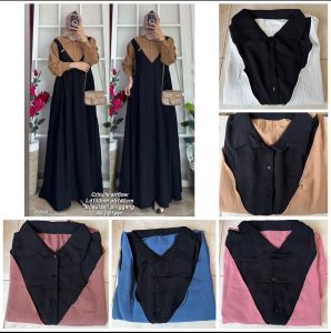 GAMIS FLORA KOMBINASI HITAM CRINGKLE AIRFLOW PREMIUM