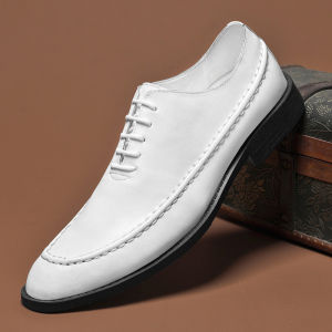 NUDANLAI | White Leather Casual & Formal Shoes