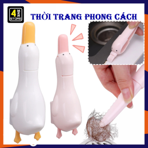 Kẹp Gắp Tóc 2 Đầu Hình Vịt Dán Tường Dụng Cụ Vệ Sinh Gắp Rác Bồn Rửa Nhà Bếp Nhíp Kẹp Rác Chống Tắc Nghẽn Có Lỗ Thoát Nước - Cọ Que Gắp Rác / Dụng Cụ Gắp Rác 2 Trong 1 Xẻng Loại Bỏ Vết Bẩn
