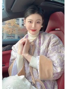 HARSIDE Chinese Style Embroidered Velvet Patchwork Jacket Womens Stitched Cotton Outerwear Three-Dimensional Floral Pattern