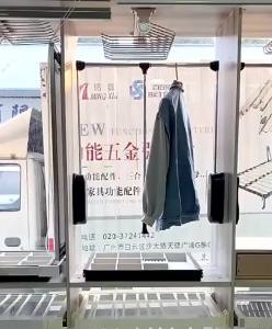 One Two Way Buffered Pull Down Closet Hanging Rod Width Adjustable Wardrobe Lifter Cloth Hanger