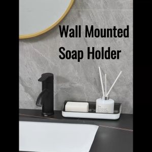 Wall Mounted Bathroom Soap Holder Organizer Multipurpose Strong Adhesive Water Proof Hanging Rack with Draining Holes