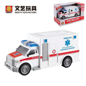 ProudNada Toys ของเล่นเด็ก รถพยาบาล รถกู้ภัย 1:20(มี 2 สีให้เลือก) CITY SERVICE RESCUE ADVANCED SIMULATION NO.WY670A-B