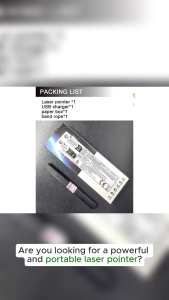 High quality USB rechargeable high power laser pointer made with aluminum alloy material  rectangle shape slim type