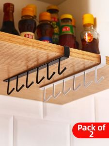 No-drilling Under Cabinet Hanging Hooks Kitchen Storage