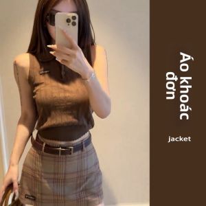 YUEZHONGWEI | Áo Thun Polo Cổ Sơ Mi Không Tay Cho Sinh Viên