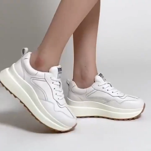 NIKIDAES Womens small white sneakers thick soled daddy shoes fashionable versatile casual shoesfor women Sneakers with Rubber SolesaleLightweight Breathable Design #957