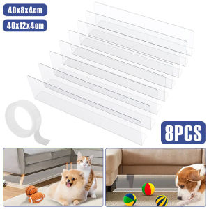 8Pcs PVC Under Couch Blocker Kit Under Furniture Translucent Toy Blocker with Adhesive Tape L Shape Waterproof Couch Gap Blocker