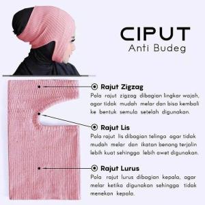 [CUCI GUDANG] Ciput Bandana Rajut Zig Zag/ ciput ziggy rajut warna khusus HITAM DAN PUTIH