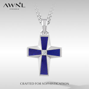 Klein Blue Cross Necklace Agate S925 Silver