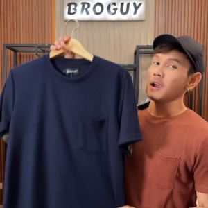 BROGUY Kaos Polos Waffle Lengan Pendek