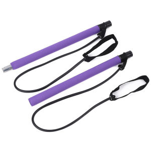 Portable Pilates Stick Exercise Kit Heavy Duty Stretch Pull Band Home Gym Trainer for Body Shaping Posture Correction and Dail