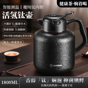 Bemega Pure Titanium Tea Pot Large Capacity Insulated Water Pot for Home Use Vintage Chinese Style Tea Brewing Pot 1800ml