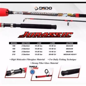 Joran Fiber Solid Padat Daido Jurassic 150cm 165cm 180cm 210cm 240cm 270cm Model Full Busa