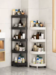 DINEEASY Bathroom Corner Rack Bathroom organizer Rack With Wheel Bathroom toiletries Ground storage rack