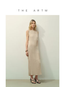Handmade Double Sided Pleat Simple Elegant Style Dress