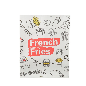 100PCs/Set French Fries Wrapper Greaseproof Paper Bag Pouch Food Wrapper Pouch Sandwich Pancake Bag