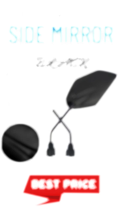 RAIDER J115 SIDE MIRROR DAHON TYPE MOTORCYCLE SHORT STEM STOCK TYPE (BLACK)