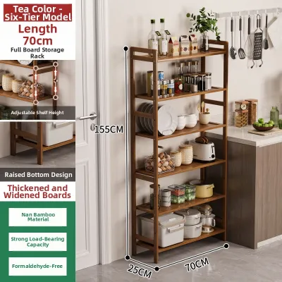 Bamboo Multi-level Narrow Space Storage Shelf