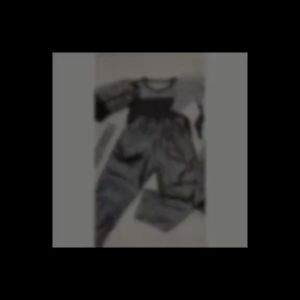 (KIDSFO-48) - FREE BELT Setelan Set Anak Perempuan Kaos Rajut + Celana Kulit Hitam