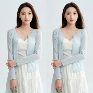 Miiow | MiiOW Womens Short Knitted Lenzing Lyocell Open Cardigan Summer 2025 Cool Feeling Sun Protection French Style Versatile Outerwear