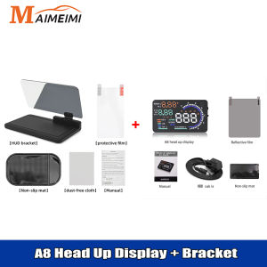 RYSJM | OBD2 HUD A8 Car Head Up Display Voltage Water Temp Alarm Speed Fuel Warning LED Windshield Projector Data Diagnostic Tool