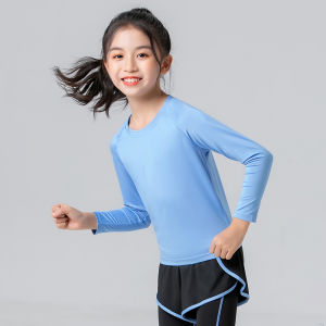 Kids Autumn Long Sleeve Sports Set Quick Dry Breathable Elasticity Student Badminton Yoga Fitness Running Outfit