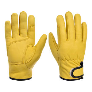 1 Pair Heat Resistant Leather Work Gloves Welding Gloves Safety Protection Glove For Gardenning Work