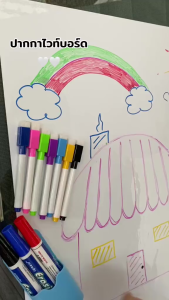 ปากกาไวท์บอร์ด หลากสี ลบได้ (มีหัวลบ) ปากกาวาดรูป ปลอดภัยสำหรับเด็ก ปากกาไวท์บอร์ดสำหรับเด็ก 5193 มี 5 สี