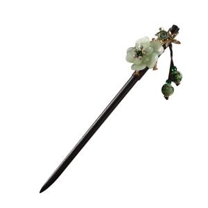 Retro Black Ebony Imitation Hairpin Tassel Step Hair Accessory Wooden Hairpin Traditional Chinese Costume Hair Clip for Women