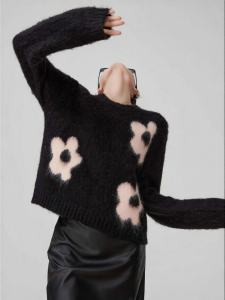 Floral Embroidered Soft Chunky Knit Sweater