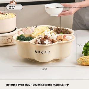 SHELI | Rotating Hot Pot Serving Plate Multi-functional Drain Vegetable Plate