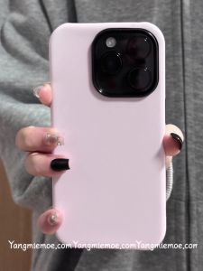 เคสโทรศัพท์แบบซิลิโคนสีพื้นสีชมพูสไตล์ INS สำหรับ Apple 17Promax iPhone 16Plus รุ่นใหม่ Air 2-in-1 ปกป้องได้ 15 โพลีนีเชียร์ 14 ไฮเอนด์ 13 สดใหม่ XS