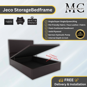 Mattress Concept Jeco Storage Bedframe Pet Friendly Fabric/FauxLeather/Fabric All Size Available