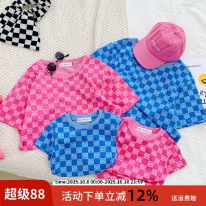 Bộ Đồ Cotton Mùa Hè Cho Bố Mẹ Và Con Cái Thời Trang Thường Ngày in Toàn Bộ Họa Tiết Hoạt Hình Cotton Nguyên Chất Cho Gia Đình Ba Người Và Bốn Người