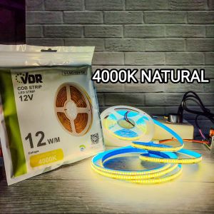 VDR LED STRIP COB WARNA CAHAYA NATURAL 4000K / SEMU / NEUTRAL WHITE DC 12V 320LED / METER IP33 5M 1Roll 5 METER BAGUS KUALITAS TERJAMIN
