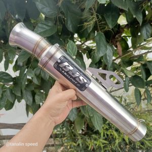 bjs knalpot samlong kerucut corong drag sar bor 4x4 inlet 38mm dan 50mm tersedia gantungan atas dan bawah