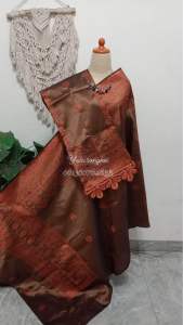 Songket silungkang full kristal premium coklat tembaga