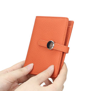 Royal Bagger Genuine Leather Short Wallet Fashion Foldable Coin Purse Womens Multi Card Slots Card Holder 1696