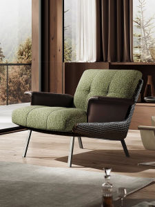 Modern Minimalist Italian Style Cotton Linen Single Person Leisure Sofa Chair for Living Room Small Apartment Luxury Design